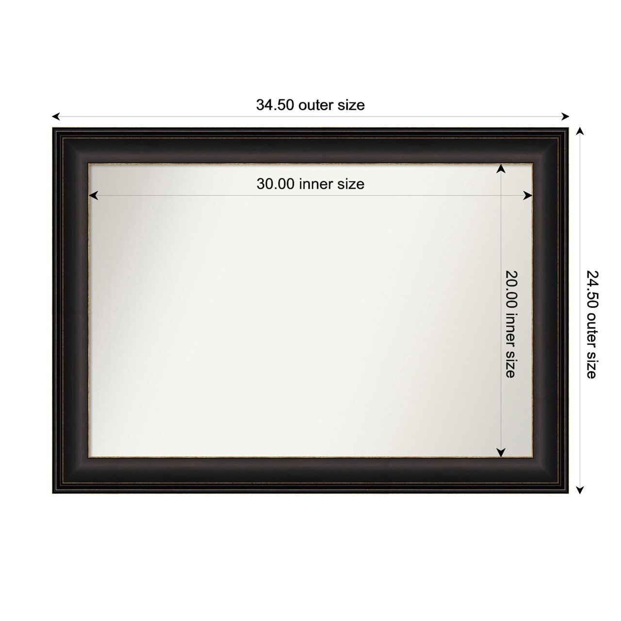 Trio Oil Rubbed Bronze Non-Beveled Custom Framed Bathroom Vanity Wall Mirror